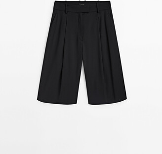 【Massimo Dutti】Pleated Bermuda shorts / Black 05035535700-c.jpg?ts=1746608501057