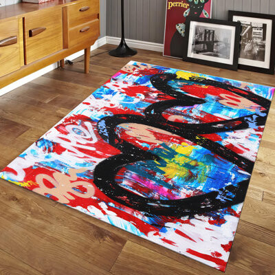 kayra export Floral Symphony Non Woven Thin Printed Rug Adding an Elegant Touch to Your Interior Design