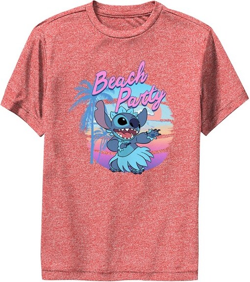 Boy' Lilo & Stitch Beach Party Stitch Performance Tee - Red Heather -  Medium - ShopStyle