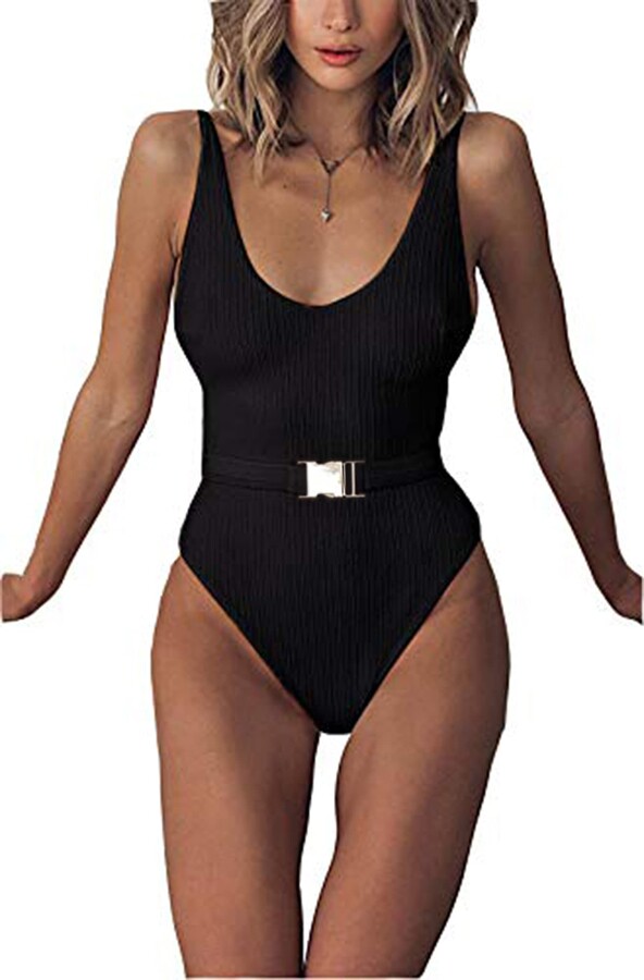 FEIYOUNG Sexy Womens Monokini Scoop Neck One Piece Backless Cheeky