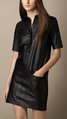 Burberry Nappa Leather Shirt Dress
