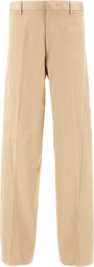 Beige Cotton Chino Pants