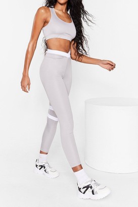 Nasty Gal Womens High Waisted Fitted Workout Leggings - Grey - S, Grey