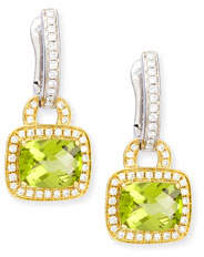 Frederic Sage Peridot & Diamond Drop Earrings