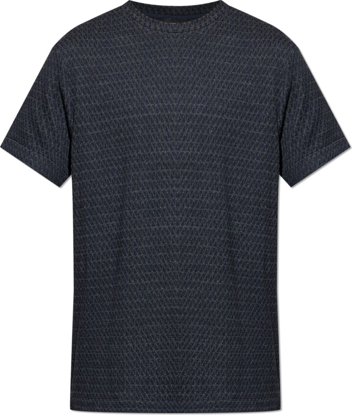 Giorgio Armani Crew Neck T-shirt, , Navy - Blue