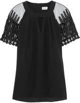 Thumbnail for your product : ALICE by Temperley Everette tulle-paneled silk crepe de chine top