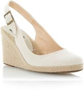 Thumbnail for your product : House of Fraser Dune Black Imperia d fabric round wedge buckle espadrilles