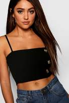 Thumbnail for your product : boohoo Tortoise Shell Button Square Neck Cami