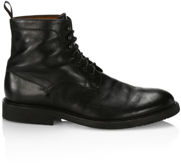 leather ankle combat boots