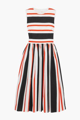 Dolce & Gabbana Cutout striped cotton-poplin dress