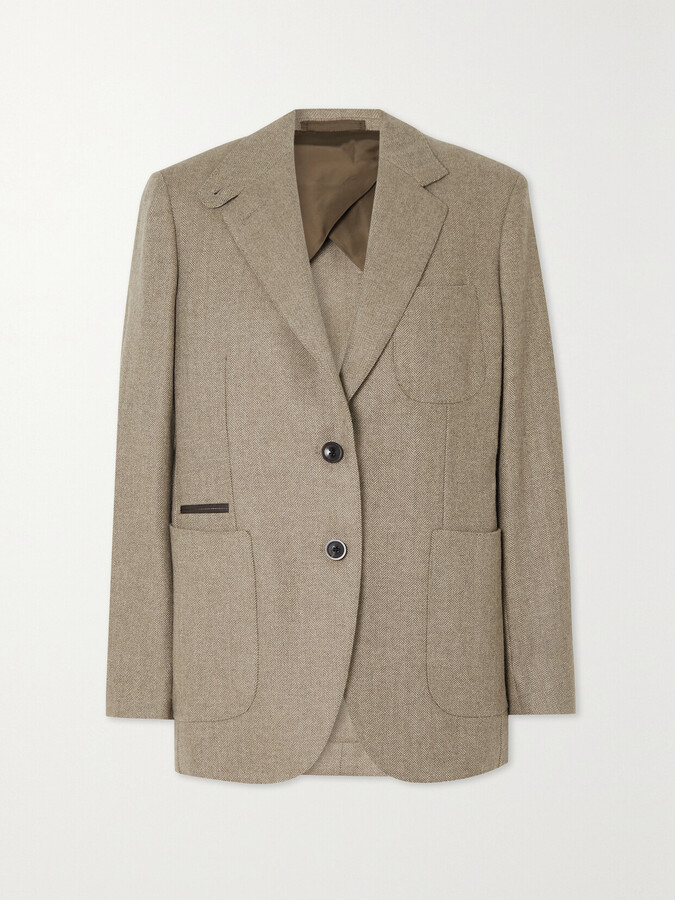 JAMES PURDEY & SONS Wool And Cashmere-blend Blazer - Brown