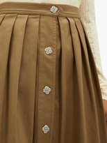 Thumbnail for your product : Giuliva Heritage Collection Giovanna Cotton-blend Twill Skirt - Brown