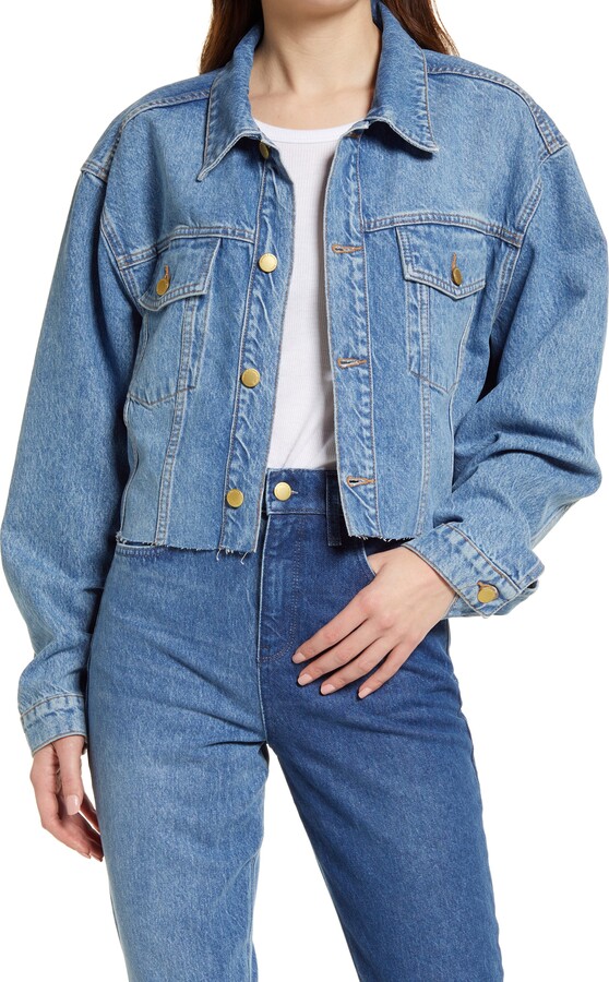 cropped denim trucker jacket