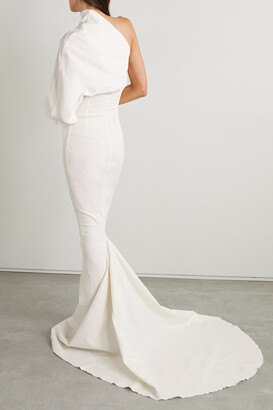Rick Owens Diana One-sleeve Textured Cotton-blend Gown - Cream