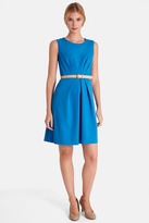 Thumbnail for your product : Tahari Pleated Belted Crepe Fit & Flare Dress