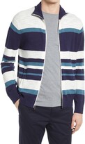 Thumbnail for your product : Club Monaco Stripe Zip Front Boucle Cardigan
