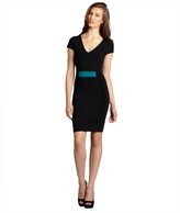 Thumbnail for your product : French Connection black and aqua back zip stretch knit 'Dani' dress