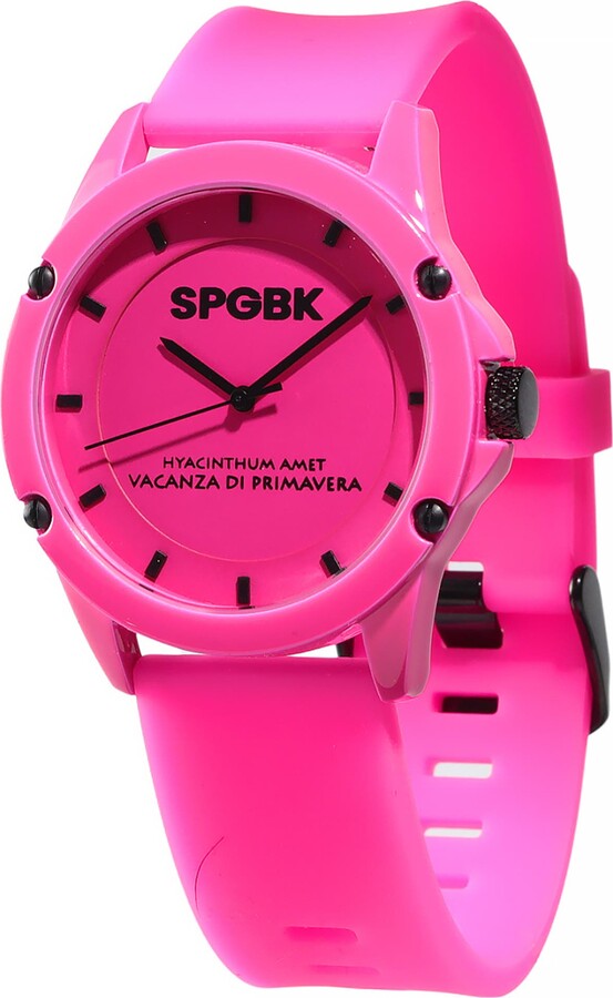 SPGBK Watches Forever Pink Silicone Strap Watch, 44mm