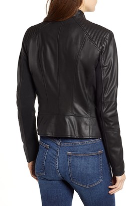 Andrew Marc Feather Leather Moto Jacket