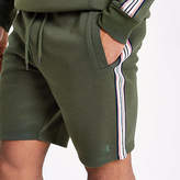Thumbnail for your product : River Island Dark green tape shorts