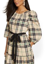 Thumbnail for your product : New York & Co. Plaid Tie-Waist Tiered Dress