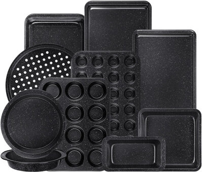 SHUNNUOMAOYI Baking Mold Set Non-Stick Baking Trays Oven-Safe Stackable Includes Cookie Trays Muffin Trays Cake Trays Pizza Trays Toast Trays And Roasting