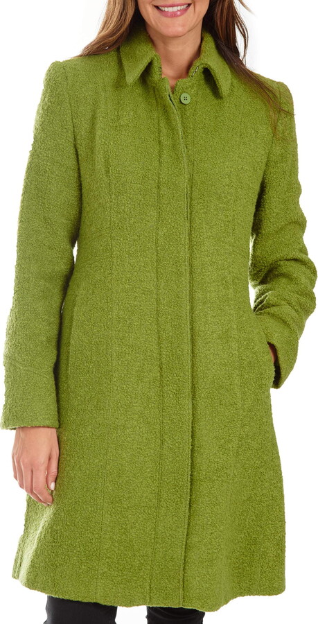 Donatella Women’s Fly Front Wool Blend Walker Coat