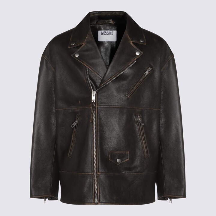 Moschino Patchwork Leather Jacket - ShopStyle