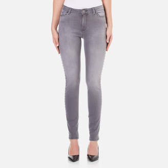 Karl Lagerfeld Paris Women's Studded Slim Fit Denim Jeans