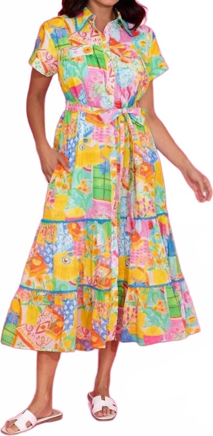 Alden Adair Rachel Van Gogh Dress In Multi