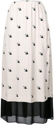McQ swallow print skirt