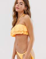 Thumbnail for your product : Glamorous frill bikini bottom in yellow