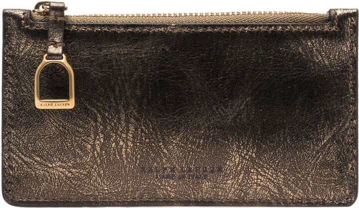 Lauren Ralph Lauren Crosshatch Leather Slim Wallet - Burgundy