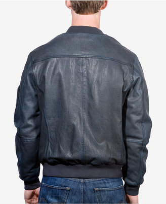 Boston Harbour Vintage Men's Faded Leather Bomber Jacket