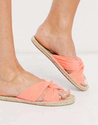 ASOS DESIGN Jollie knotted mule espadrille in coral