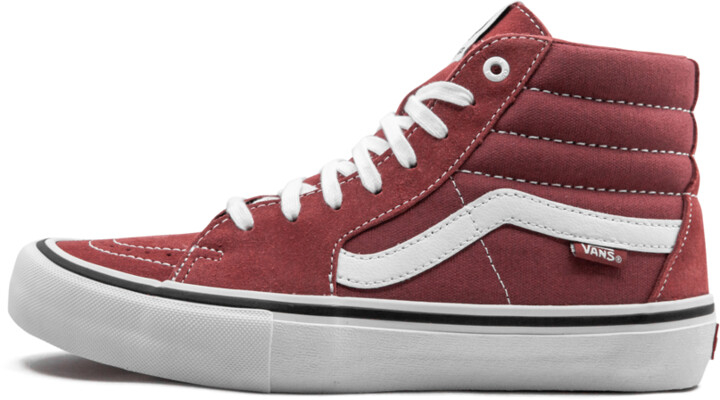 red and white high top vans