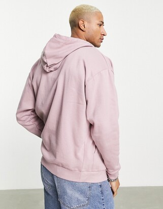 ASOS Design Oversized Zip Through Hoodie in Pink