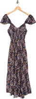 Thumbnail for your product : Angie Floral Flutter Sleeve Maxi Dress