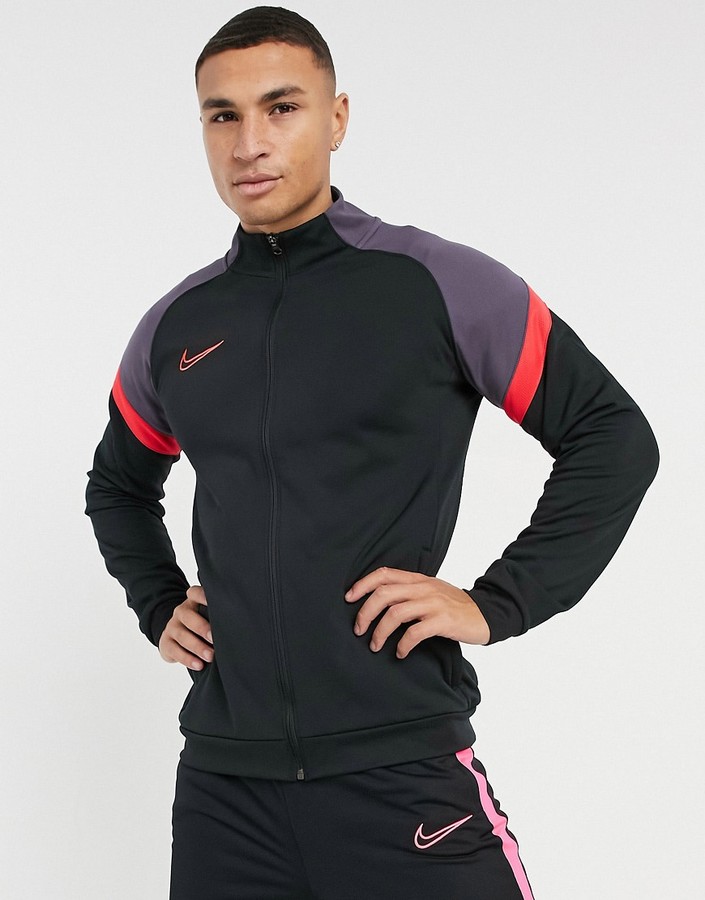 Nike Football Academy track jacket in black and red - ShopStyle