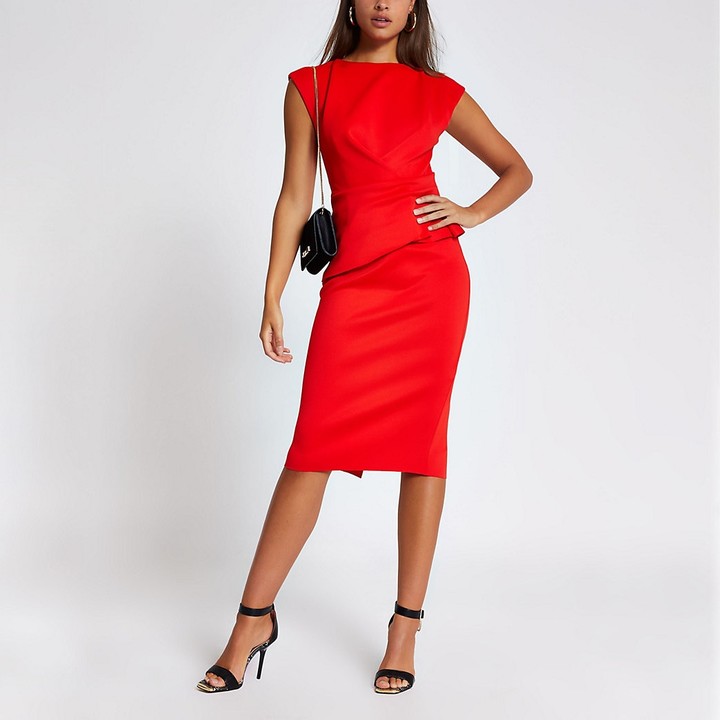 rivers midi dress red