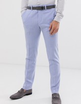 Thumbnail for your product : ASOS DESIGN wedding skinny suit trousers in lilac cross hatch