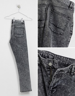 ASOS DESIGN skinny jeans in acid wash black