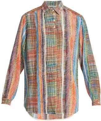 Marco De Vincenzo Chaos-print silk-crepe shirt