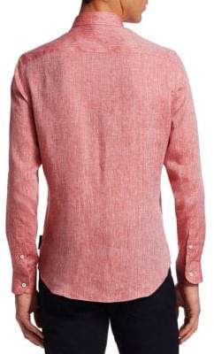Emporio Armani Washed Linen Button-Down Shirt