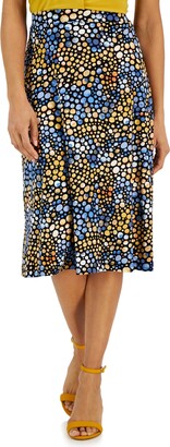 Kasper Women's Pull-On Dot-Print Midi Skirt - ShopStyle