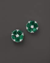 Thumbnail for your product : Bloomingdale's Emerald and Diamond Flower Stud Earrings in 14K White Gold - 100% Exclusive