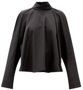 Thumbnail for your product : Lemaire High-neck Cotton-poplin Blouse - Dark Grey