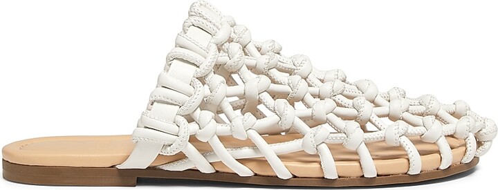 Odissì Women's Nour Woven Knot Flat Sandals - White - Size 6