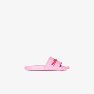 Burberry Pink Logo Slides - ShopStyle