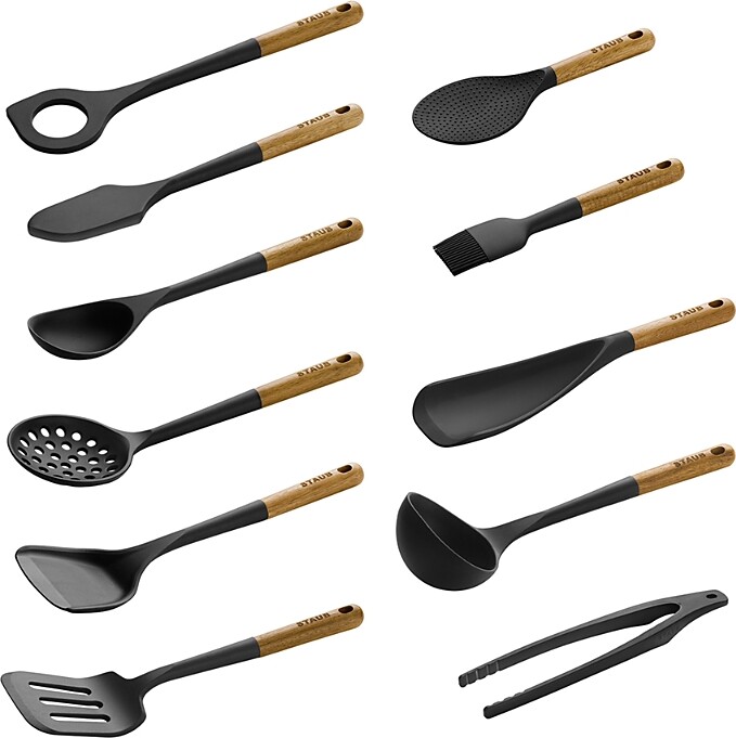 Staub 11 Piece Silicone & Acacia Complete Utensil Set